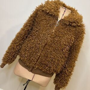 NWT Wild Fable Brown Teddy Zip Jacket - Size Medium